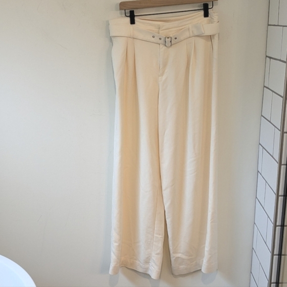 J. Crew 2024 Belted Wide-Leg Trouser City Twill Cream Quiet Luxury Size 10 - Picture 3 of 10